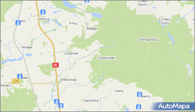 mapa Goszkówek, Goszkówek na mapie Targeo