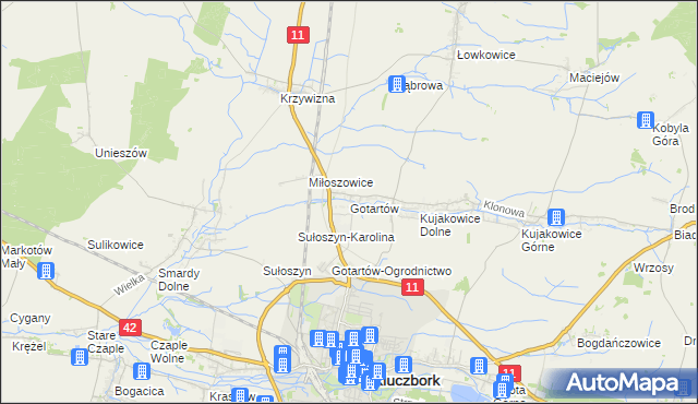 mapa Gotartów, Gotartów na mapie Targeo