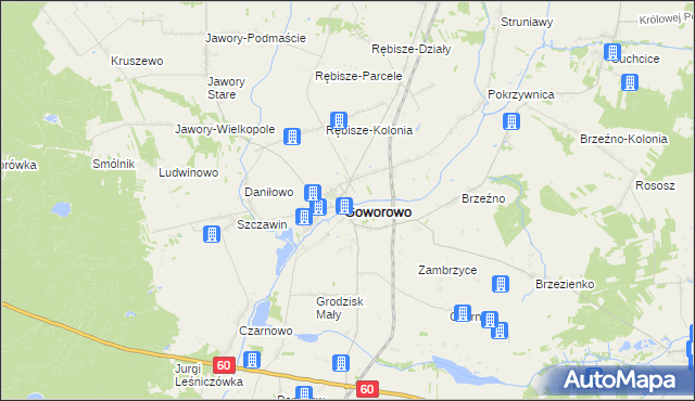 mapa Goworówek, Goworówek na mapie Targeo