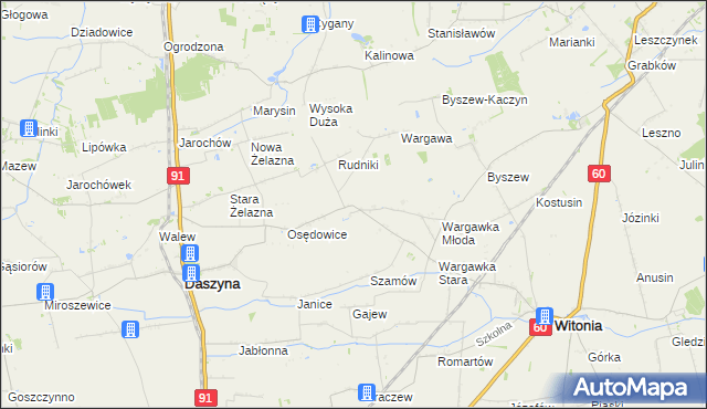 mapa Gozdków gmina Witonia, Gozdków gmina Witonia na mapie Targeo