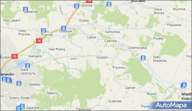 mapa Goździk, Goździk na mapie Targeo