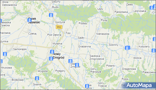 mapa Grabanina, Grabanina na mapie Targeo
