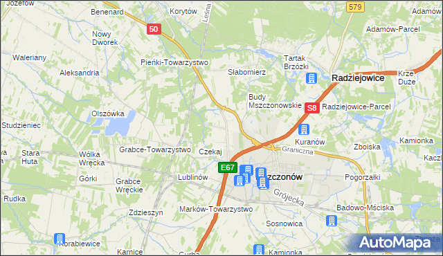 mapa Grabce Józefpolskie, Grabce Józefpolskie na mapie Targeo