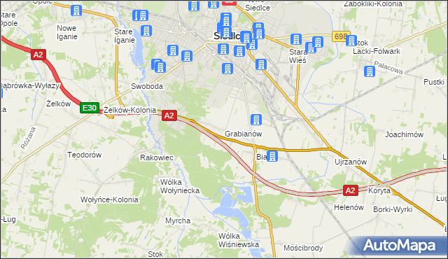 mapa Grabianów, Grabianów na mapie Targeo