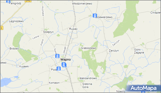 mapa Graboszewo gmina Wapno, Graboszewo gmina Wapno na mapie Targeo