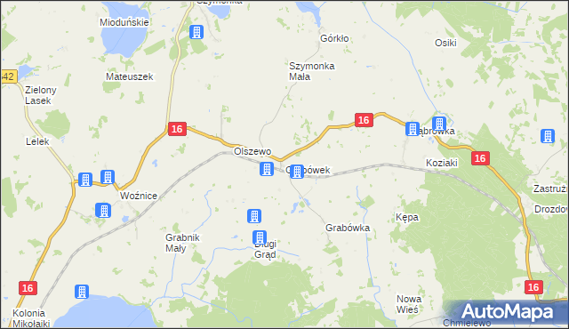 mapa Grabówek gmina Mikołajki, Grabówek gmina Mikołajki na mapie Targeo