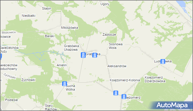 mapa Grabówka-Kolonia, Grabówka-Kolonia na mapie Targeo