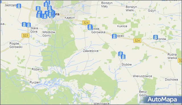mapa Grabowno, Grabowno na mapie Targeo