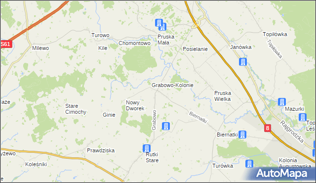 mapa Grabowo gmina Augustów, Grabowo gmina Augustów na mapie Targeo