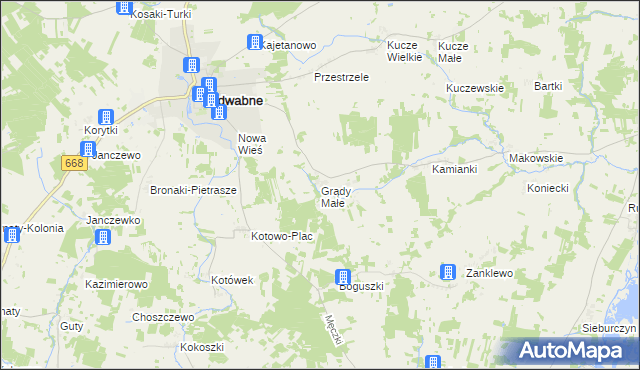 mapa Grądy Małe, Grądy Małe na mapie Targeo