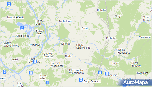 mapa Grądy Szlacheckie, Grądy Szlacheckie na mapie Targeo