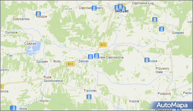 mapa Grala-Dąbrowizna, Grala-Dąbrowizna na mapie Targeo