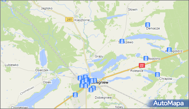mapa Grąsy, Grąsy na mapie Targeo