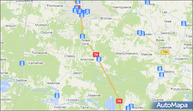 mapa Grębenice, Grębenice na mapie Targeo