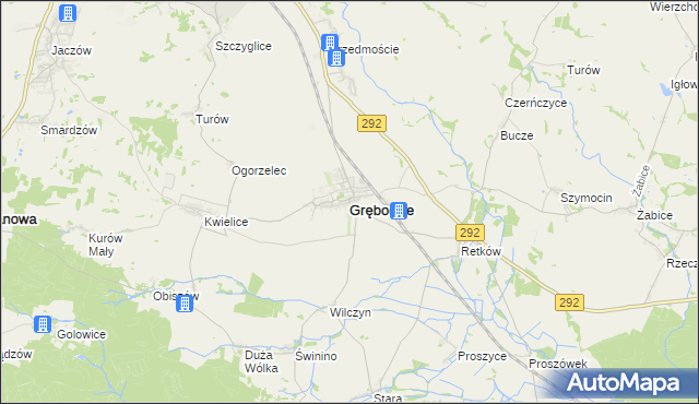 mapa Grębocice, Grębocice na mapie Targeo