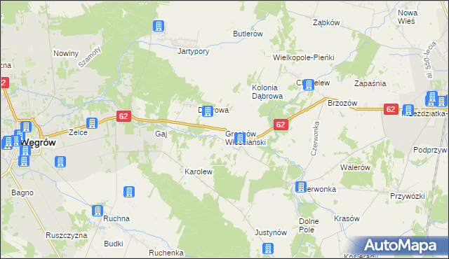 mapa Grochów Włościański, Grochów Włościański na mapie Targeo
