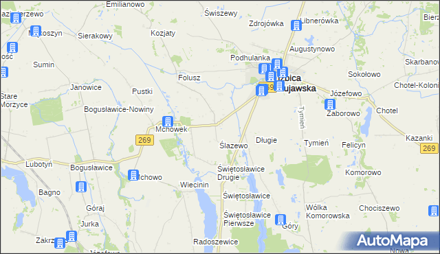 mapa Grochowiska gmina Izbica Kujawska, Grochowiska gmina Izbica Kujawska na mapie Targeo