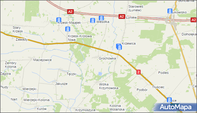 mapa Grochówka, Grochówka na mapie Targeo