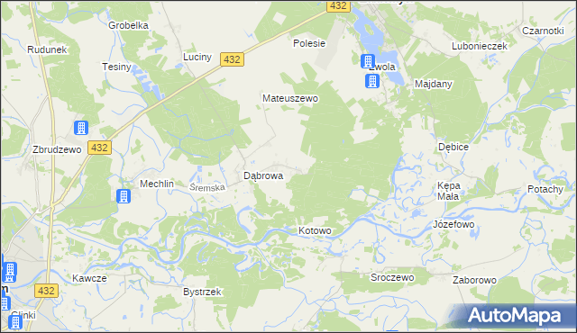 mapa Grodzewo, Grodzewo na mapie Targeo