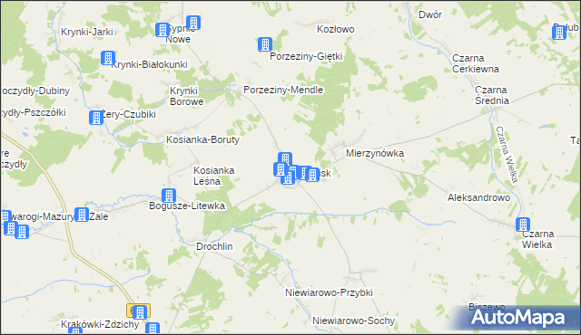 mapa Grodzisk powiat siemiatycki, Grodzisk powiat siemiatycki na mapie Targeo