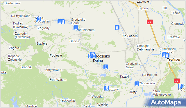 mapa Grodzisko Dolne, Grodzisko Dolne na mapie Targeo