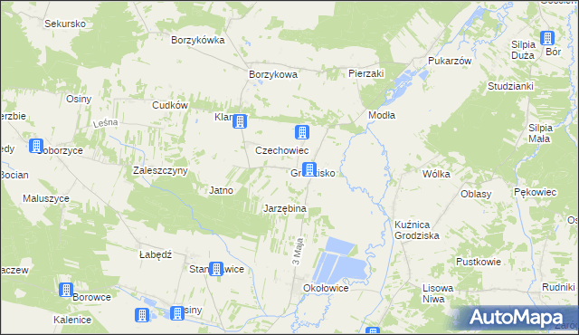 mapa Grodzisko gmina Żytno, Grodzisko gmina Żytno na mapie Targeo