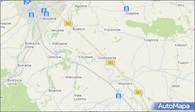 mapa Grodziszcze gmina Świdnica, Grodziszcze gmina Świdnica na mapie Targeo