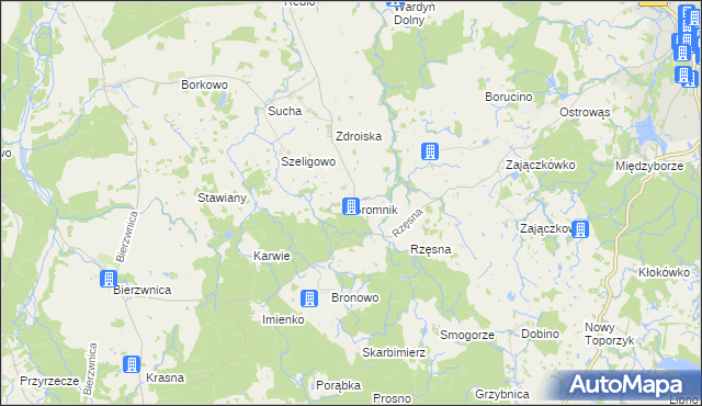 mapa Gromnik gmina Połczyn-Zdrój, Gromnik gmina Połczyn-Zdrój na mapie Targeo