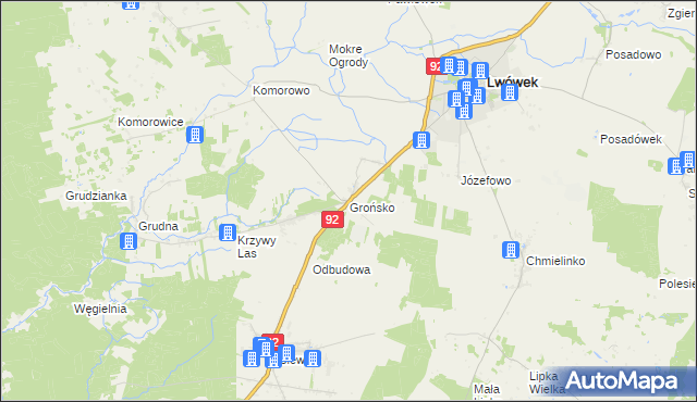 mapa Grońsko, Grońsko na mapie Targeo