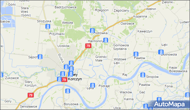 mapa Grotniki Małe, Grotniki Małe na mapie Targeo