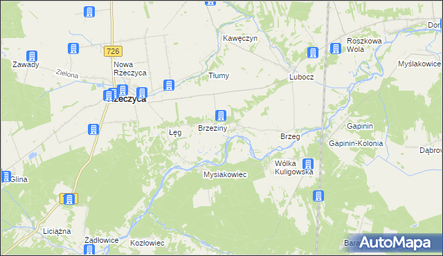 mapa Grotowice gmina Rzeczyca, Grotowice gmina Rzeczyca na mapie Targeo