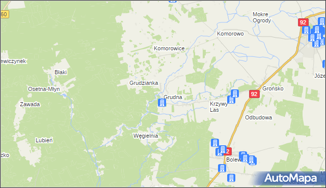 mapa Grudna gmina Miedzichowo, Grudna gmina Miedzichowo na mapie Targeo