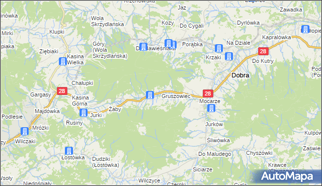 mapa Gruszowiec, Gruszowiec na mapie Targeo