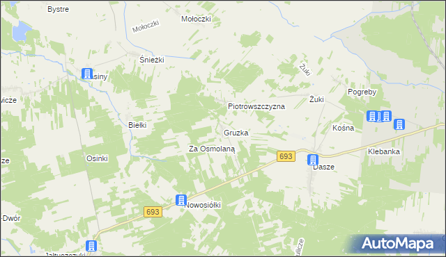 mapa Gruzka, Gruzka na mapie Targeo