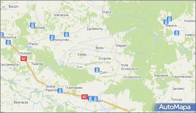 mapa Grygrów, Grygrów na mapie Targeo