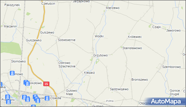 mapa Grzybowo gmina Września, Grzybowo gmina Września na mapie Targeo