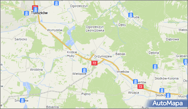 mapa Grzymiszew, Grzymiszew na mapie Targeo