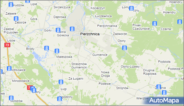 mapa Gumienice gmina Pierzchnica, Gumienice gmina Pierzchnica na mapie Targeo