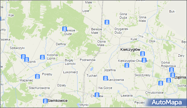 mapa Gumnisko gmina Kiełczygłów, Gumnisko gmina Kiełczygłów na mapie Targeo