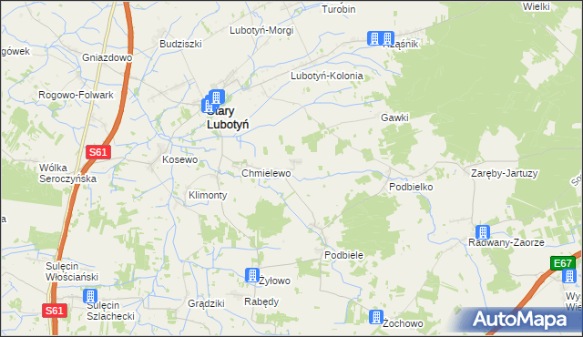 mapa Gumowo gmina Stary Lubotyń, Gumowo gmina Stary Lubotyń na mapie Targeo