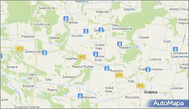 mapa Gutów Duży, Gutów Duży na mapie Targeo