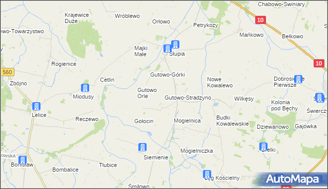 mapa Gutowo-Stradzyno, Gutowo-Stradzyno na mapie Targeo