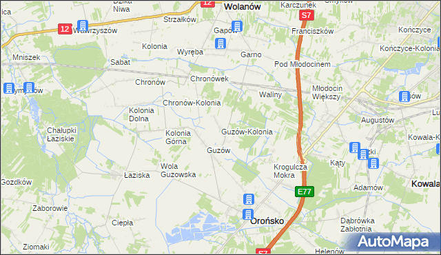 mapa Guzów-Kolonia, Guzów-Kolonia na mapie Targeo