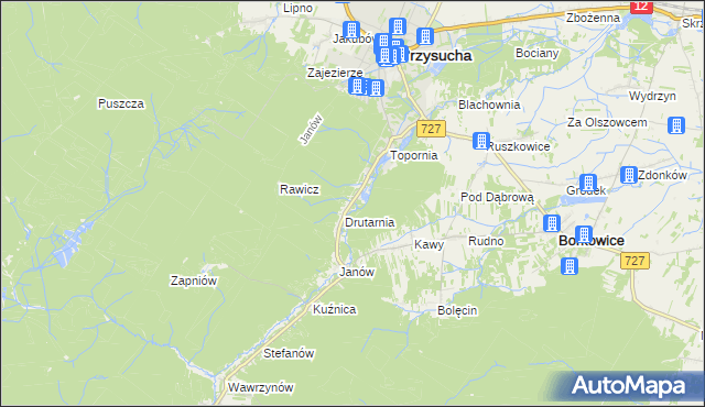 mapa Gwarek, Gwarek na mapie Targeo