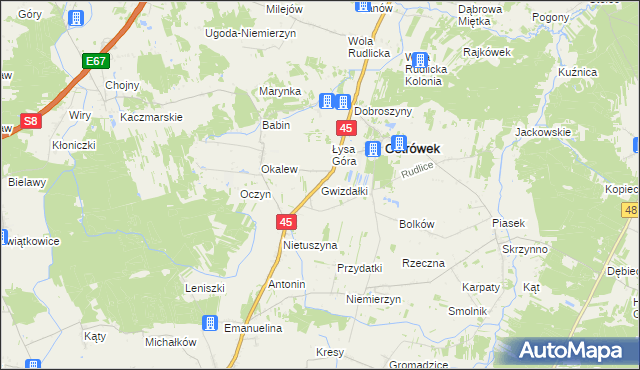 mapa Gwizdałki, Gwizdałki na mapie Targeo