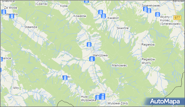 mapa Hańczowa, Hańczowa na mapie Targeo