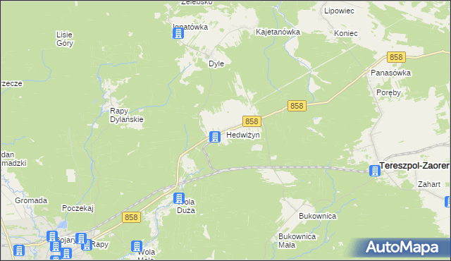 mapa Hedwiżyn, Hedwiżyn na mapie Targeo