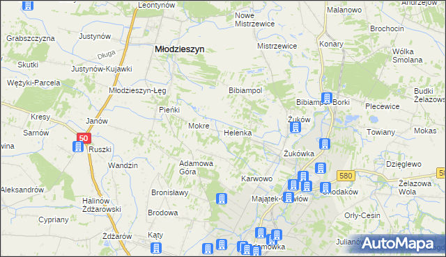 mapa Helenka, Helenka na mapie Targeo