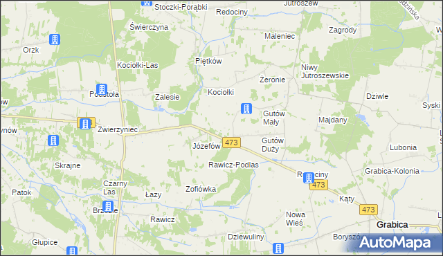 mapa Helenów gmina Drużbice, Helenów gmina Drużbice na mapie Targeo