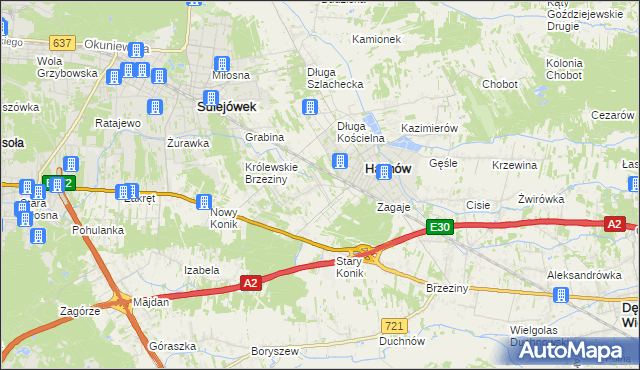 mapa Hipolitów gmina Halinów, Hipolitów gmina Halinów na mapie Targeo